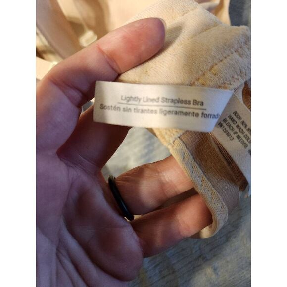 Auden size 36C Lightly Lined Strapless Bra Beige - Picture 4 of 4